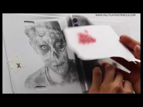 Rotten zombie portrait- Airbrush Stencil